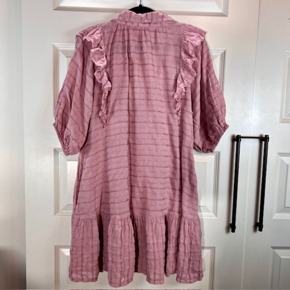 Free People Elora Ruffle Mini Dress In Silvery Berry Medium - Picture 4 of 11